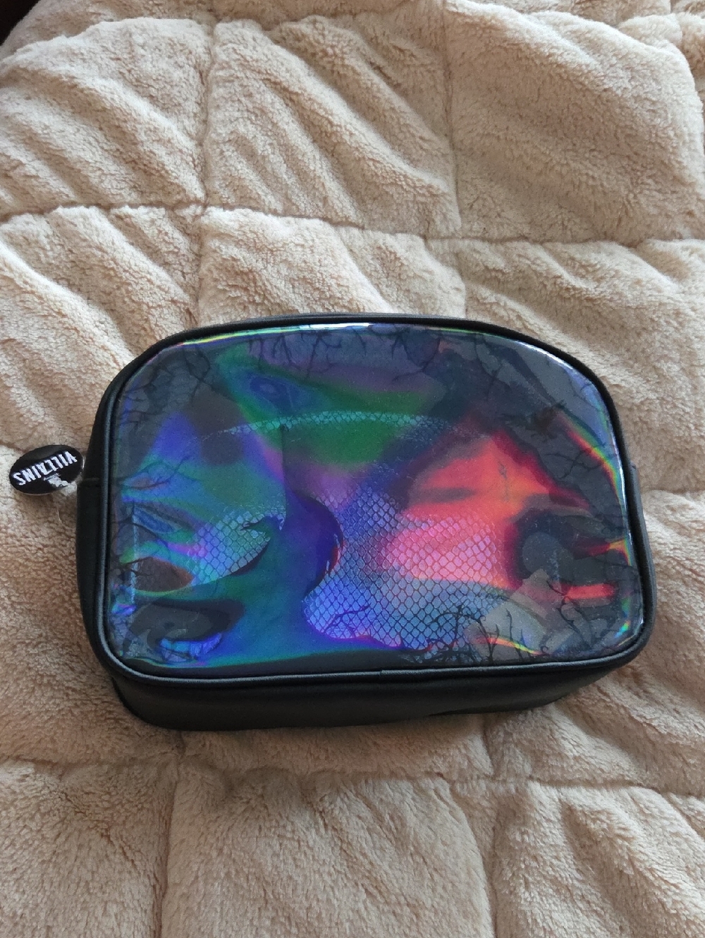 Iridescent Holographic Maleficent Cosmetic Bag